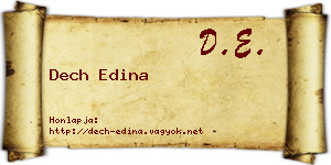 Dech Edina névjegykártya